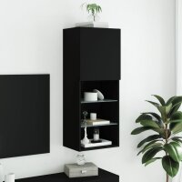 vidaXL TV-Schrank mit LED-Leuchten Schwarz 40,5x30x102 cm