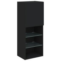 vidaXL TV-Schrank mit LED-Leuchten Schwarz 40,5x30x102 cm