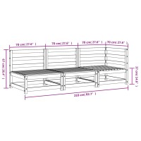 vidaXL Gartensofa 3-Sitzer Massivholz Kiefer