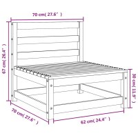 vidaXL Gartensofa ohne Armlehnen 70x70x67 cm Massivholz Kiefer