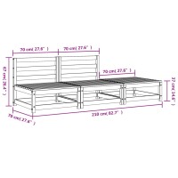 vidaXL Gartensofa ohne Armlehnen mit Fu&szlig;hocker Massivholz Kiefer