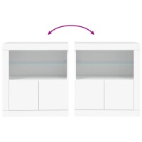 vidaXL Sideboard mit LED-Beleuchtung Wei&szlig; 60,5x37x67 cm