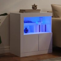 vidaXL Sideboard mit LED-Beleuchtung Wei&szlig; 60,5x37x67 cm