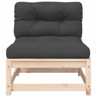 vidaXL Gartensofas ohne Armlehnen mit Kissen 2 Stk. Massivholz Kiefer