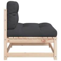 vidaXL Gartensofas ohne Armlehnen mit Kissen 2 Stk. Massivholz Kiefer