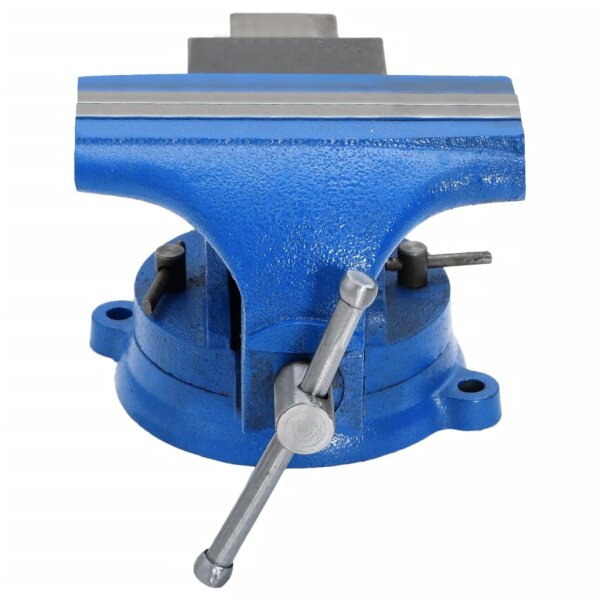 vidaXL Schraubstock Blau 125 mm Gusseisen