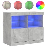 vidaXL Sideboard mit LED-Leuchten Betongrau 81x37x67 cm