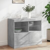 vidaXL Sideboard mit LED-Leuchten Betongrau 81x37x67 cm