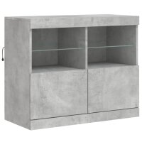 vidaXL Sideboard mit LED-Leuchten Betongrau 81x37x67 cm