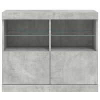 vidaXL Sideboard mit LED-Leuchten Betongrau 81x37x67 cm