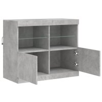 vidaXL Sideboard mit LED-Leuchten Betongrau 81x37x67 cm