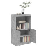 vidaXL Sideboard mit LED-Leuchten Betongrau 60,5x37x100 cm