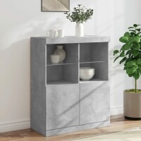 vidaXL Sideboard mit LED-Leuchten Betongrau 81x37x100 cm