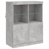 vidaXL Sideboard mit LED-Leuchten Betongrau 81x37x100 cm