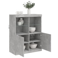 vidaXL Sideboard mit LED-Leuchten Betongrau 81x37x100 cm