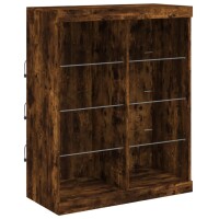 vidaXL Sideboard mit LED-Leuchten R&auml;uchereiche 81x37x100 cm