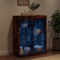 vidaXL Sideboard mit LED-Leuchten R&auml;uchereiche 81x37x100 cm