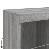 vidaXL Sideboard mit LED-Leuchten Grau Sonoma 81x37x100 cm