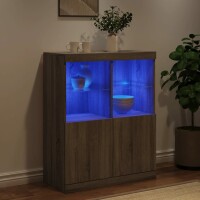 vidaXL Sideboard mit LED-Leuchten Grau Sonoma 81x37x100 cm