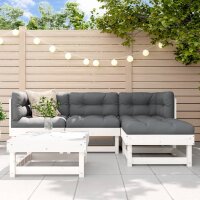 vidaXL 5-tlg. Garten-Lounge-Set Weiß Massivholz Kiefer