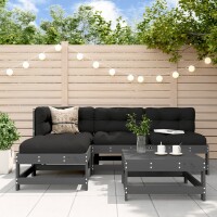 vidaXL 5-tlg. Garten-Lounge-Set Grau Massivholz Kiefer