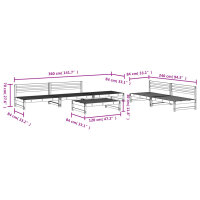 vidaXL 6-tlg. Garten-Lounge-Set Schwarz Massivholz Kiefer