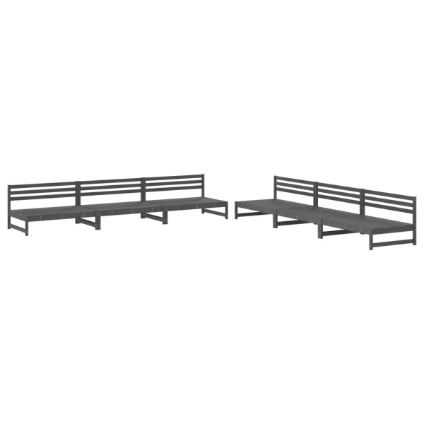 vidaXL 6-tlg. Garten-Lounge-Set Grau Massivholz Kiefer