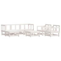 vidaXL 7-tlg. Garten-Lounge-Set Wei&szlig; Massivholz Kiefer