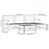 vidaXL 5-tlg. Garten-Lounge-Set Wei&szlig; Massivholz Kiefer