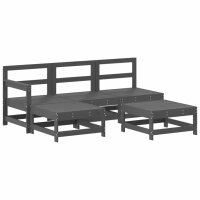 vidaXL 5-tlg. Garten-Lounge-Set Grau Massivholz Kiefer