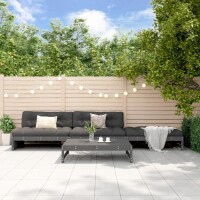 vidaXL 4-tlg. Garten-Lounge-Set Grau Massivholz Kiefer