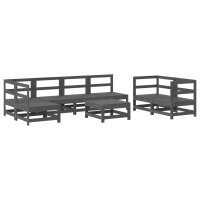 vidaXL 8-tlg. Garten-Lounge-Set Grau Massivholz Kiefer