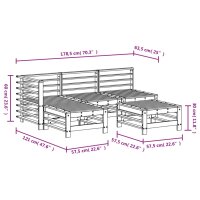 vidaXL 5-tlg. Garten-Lounge-Set Wei&szlig; Massivholz Kiefer