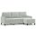 vidaXL 3-Sitzer-Sofa mit Hocker Hellgrau 180 cm Samt