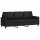 vidaXL 3-Sitzer-Sofa mit Hocker Schwarz 180 cm Samt