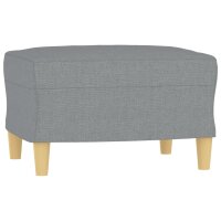 vidaXL Sessel mit Hocker Hellgrau 60 cm Stoff