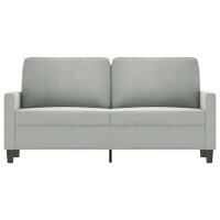 vidaXL 2-Sitzer-Sofa Hellgrau 140 cm Samt