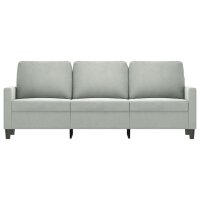 vidaXL 3-Sitzer-Sofa Hellgrau 180 cm Samt