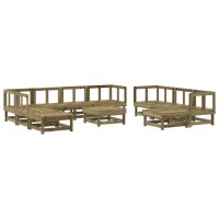 vidaXL 11-tlg. Garten-Lounge-Set Kiefernholz...