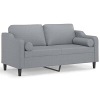 vidaXL 2-Sitzer-Sofa mit Zierkissen Hellgrau 140 cm Stoff