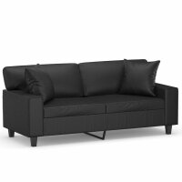 vidaXL 2-Sitzer-Sofa mit Zierkissen Schwarz 140 cm...