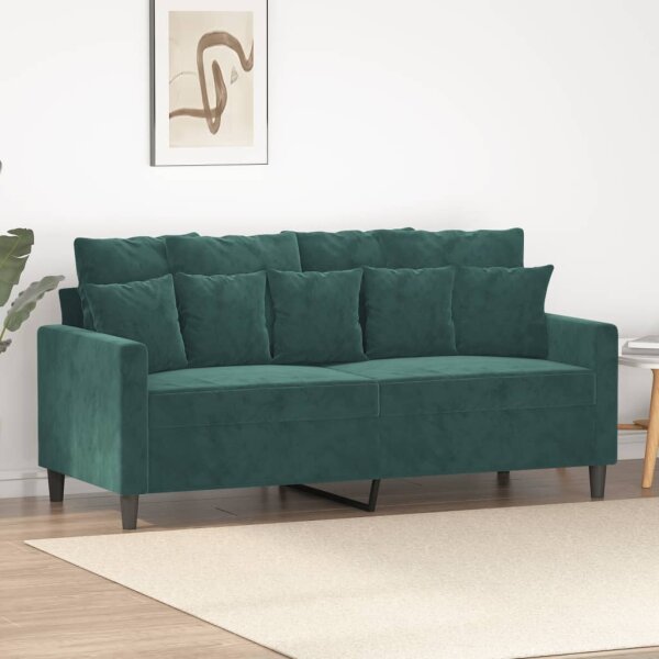 vidaXL 2-Sitzer-Sofa Dunkelgr&uuml;n 140 cm Samt