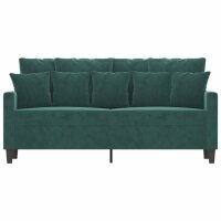 vidaXL 2-Sitzer-Sofa Dunkelgr&uuml;n 140 cm Samt