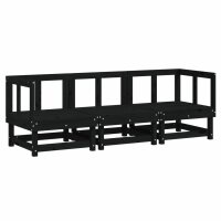 vidaXL 3-tlg. Garten-Lounge-Set Schwarz Massivholz Kiefer