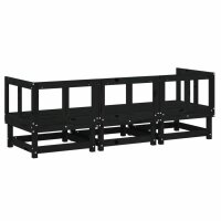 vidaXL 3-tlg. Garten-Lounge-Set Schwarz Massivholz Kiefer