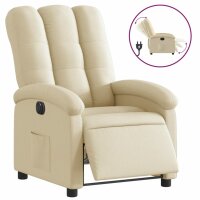 vidaXL Relaxsessel Elektrisch Creme Stoff