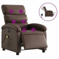 vidaXL Massagesessel Elektrisch Braun Kunstleder