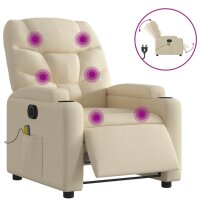 vidaXL Massagesessel Elektrisch Creme Stoff