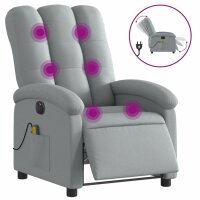 vidaXL Massagesessel Elektrisch Hellgrau Stoff