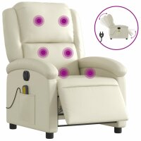 vidaXL Massagesessel Elektrisch Creme Kunstleder